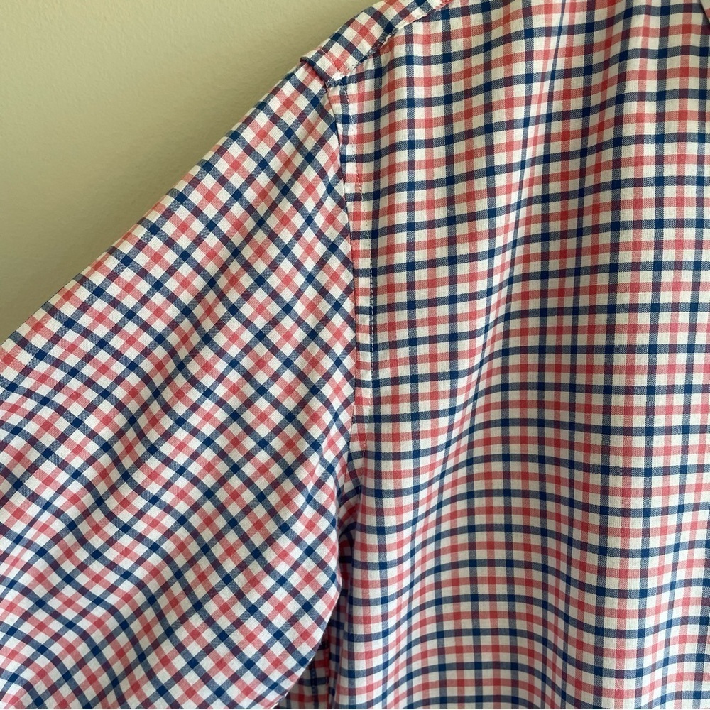 J. Crew Men's Checkered Slim Fit Summer Shirt Pink/Blue Size Medium - Picture 4 of 9